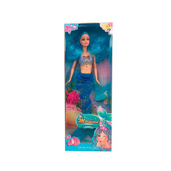 Лялька русалка 29см з аксесуарами зі звуком і світлом YY2088D_Blue Лялька русалка 29см з аксесуарами зі звуком і світлом YY2088D_Blue