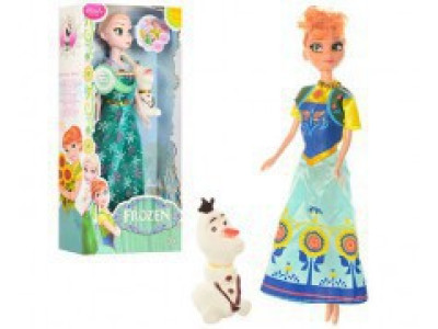 Лялька 28см сніговик 7см музика (2 види) XF819