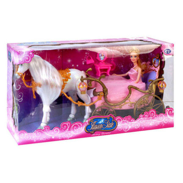 Карета з конем і лялькою на батарейках 209A Карета з конем і лялькою на батарейках 209A