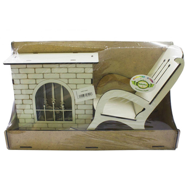 Набір: камін і крісло-гойдалка Б38б