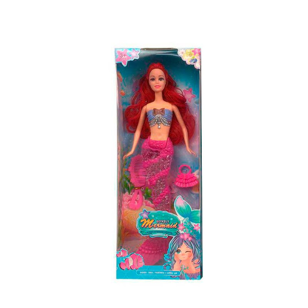 Лялька русалка 29см з аксесуарами зі звуком і світлом YY2088D_Pink
