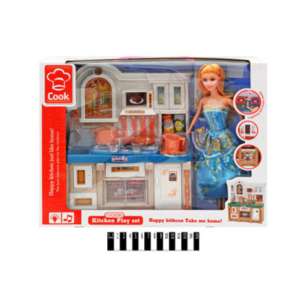 Кухонний набір з лялькою (світло і звук) 3021-2