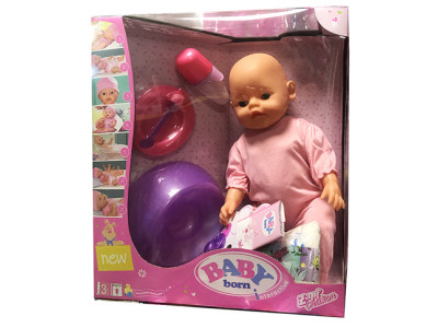 Пупс Baby Rial у рожевому комбенізоні з пляшечкою та горщиком 805288-1 Пупс Baby Rial у рожевому комбенізоні з пляшечкою та горщиком 805288-1