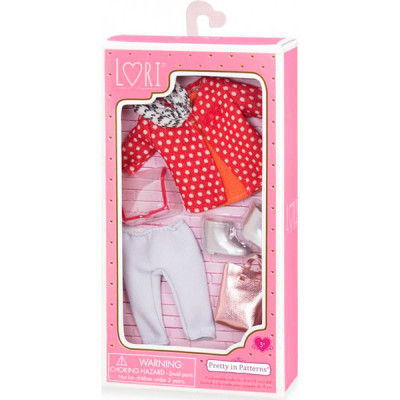 Набір одягу для ляльок Лорі LORI Червоне пальто з візерунком LO30014Z