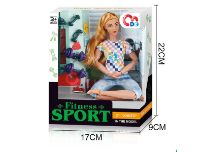 Лялька Fitnes Sport з набором для тренування 29 см JJ8714-1Q