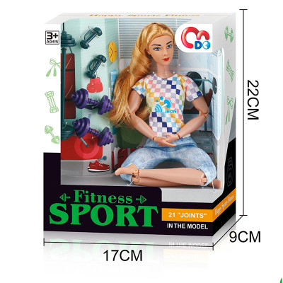 Лялька Fitnes Sport з набором для тренування 29 см JJ8714-1Q Лялька Fitnes Sport з набором для тренування 29 см JJ8714-1Q
