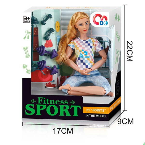 Лялька Fitnes Sport з набором для тренування 29 см JJ8714-1Q Лялька Fitnes Sport з набором для тренування 29 см JJ8714-1Q