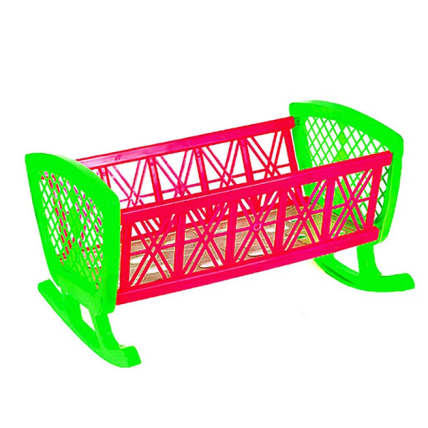 Ліжко для ляльок пластмас різнокольорове 006_Green-Pink Ліжко для ляльок пластмас різнокольорове 006_Green-Pink