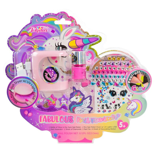 Набір для дитячого манікюру з лампою і наліпками на нігті T043U