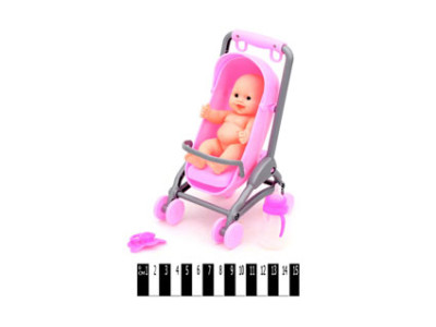 Пупс у візочку та аксесуарами LB6211B