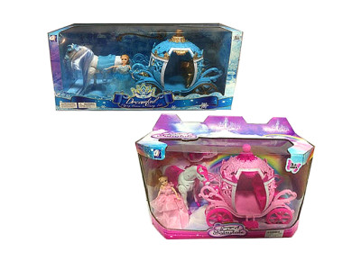 Карета з лялькою 18 см музика світло JHD689Y-5/JHD689Y-6