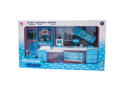 Ігровий набір - ляльковий кабінет Сучасний будинок блакитний пластиковий 25338B