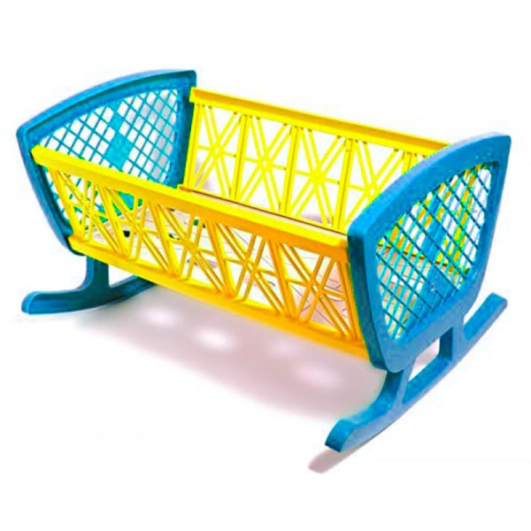 Ліжко для ляльок пластмас різнокольорове 6_Blue-Yellow