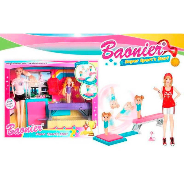 Лялька Гімнастка з гімнастичним снарядом з аксесуарами JJ8578 Лялька Гімнастка з гімнастичним снарядом з аксесуарами JJ8578