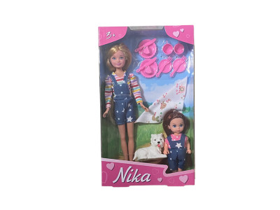 Ляльковий набір Ніка та Кіра "На пікніку" з собачкою та аксес. 23 см та 12 90051
