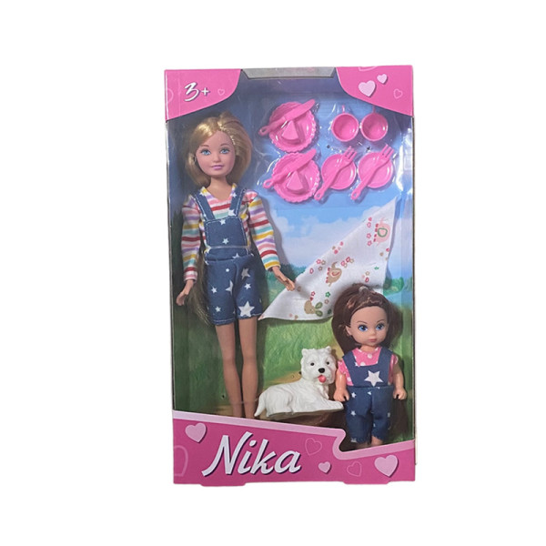 Ляльковий набір Ніка та Кіра "На пікніку" з собачкою та аксес. 23 см та 12 90051