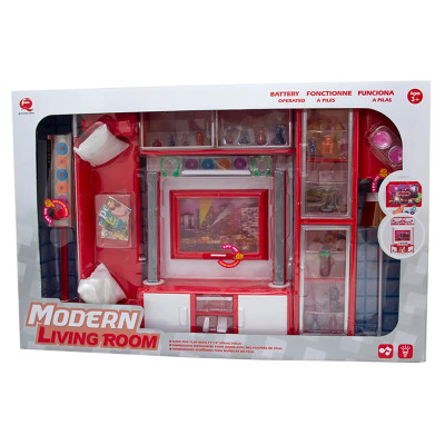Меблі для ляльок Qun Feng Toys Сучасна кімната червона із світлозвуковими е 26230