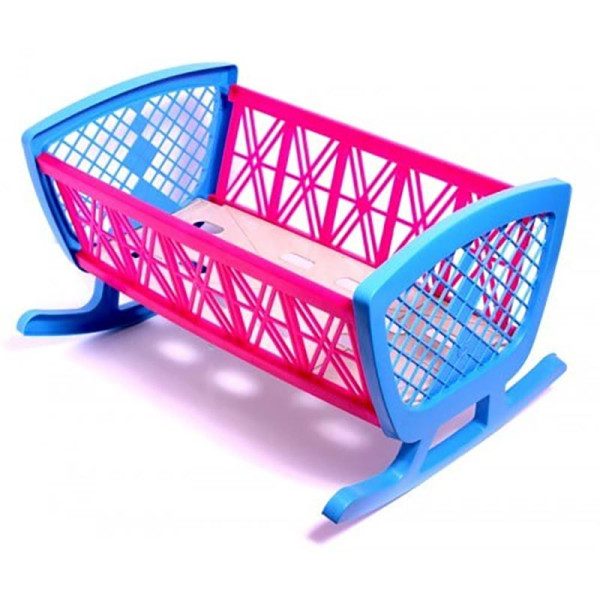 Ліжко для ляльок пластмас різнокольорове 006_Blue-Red Ліжко для ляльок пластмас різнокольорове 006_Blue-Red
