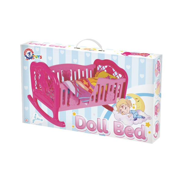 Ліжечко для ляльок ТехноК з постільною білизною 4524