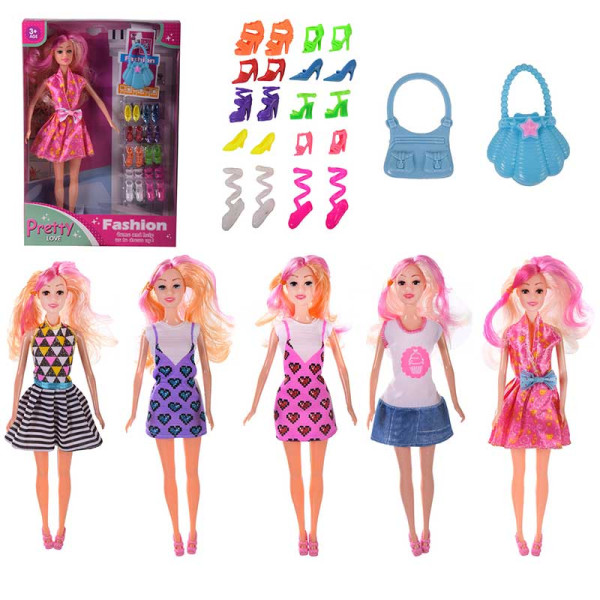 Лялька арт. NK188-3 (72шт/2) 5 видіввзуттясумочкакороб.22*5*325 см NK188-3