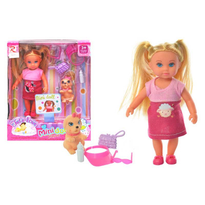 Лялька "Mini doll" з песиком в коробці р.165*6*195см 8223
