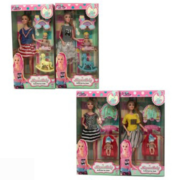 Лялька 29 см з дитиною та аксесуарами 2 види 2 кольори JX300-10/11 Лялька 29 см з дитиною та аксесуарами 2 види 2 кольори JX300-10/11