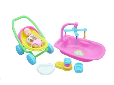 Пупс із коляскою ванночкою та аксесуарами ZJ262A