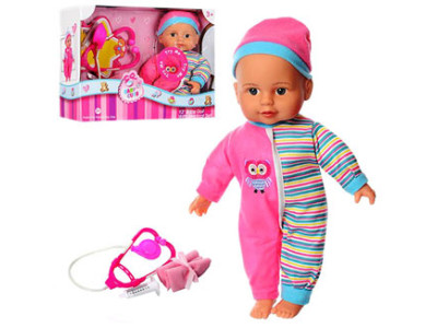 Пупс мяконабивний музичний 33см із набором лікаря HDL1458