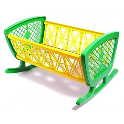 Ліжко для ляльок, пластмас, різнокольорове 006_Green-Yellow