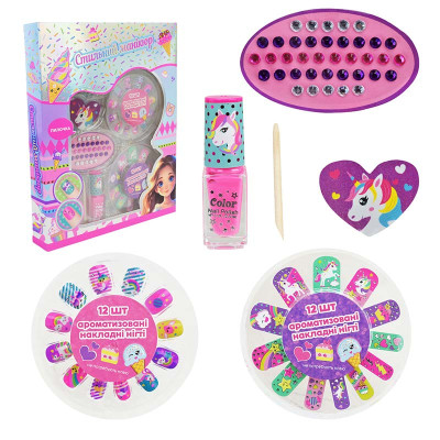 Ігровий набір косметики накладні нігті наклейки аксесуари UKR2407