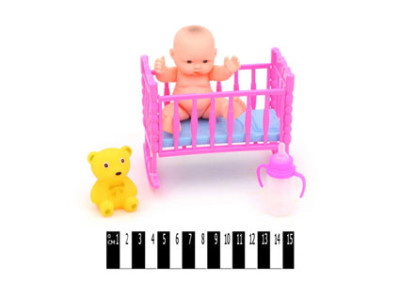 Пупс Baby з ведмедиком у колясці LD9511F-9 Пупс Baby з ведмедиком у колясці LD9511F-9