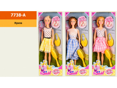 Лялька сумочка гребінець туфельки 3 види 7738-A