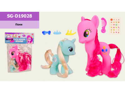 Поні 2 види з гребінцем аксесс. наклейки в пакеті SG-D19028