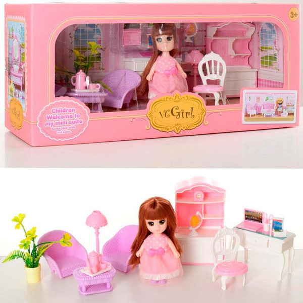 Меблі для вітальні з лялькою в комплекті VC009G