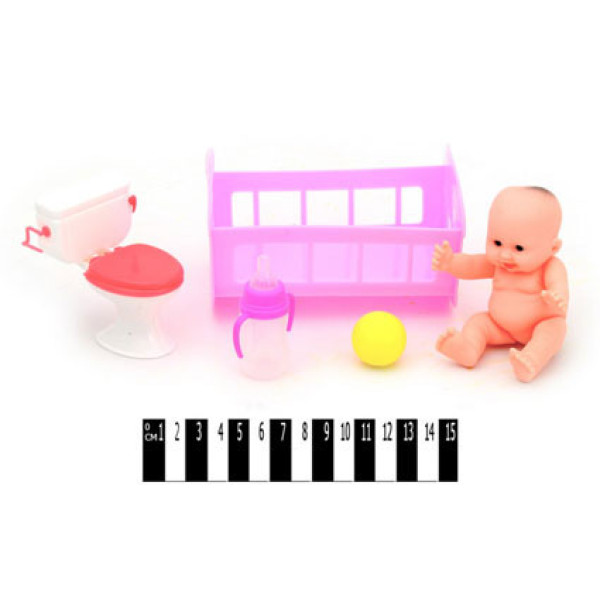 Пупс Baby ліжечко + туалетик та аксесуари LD9511C-9D