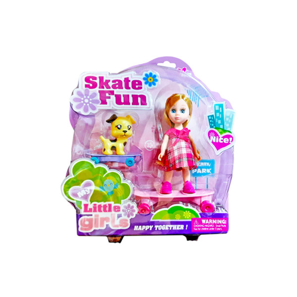 Лялька "Mini doll" на скейті на блістері 63020