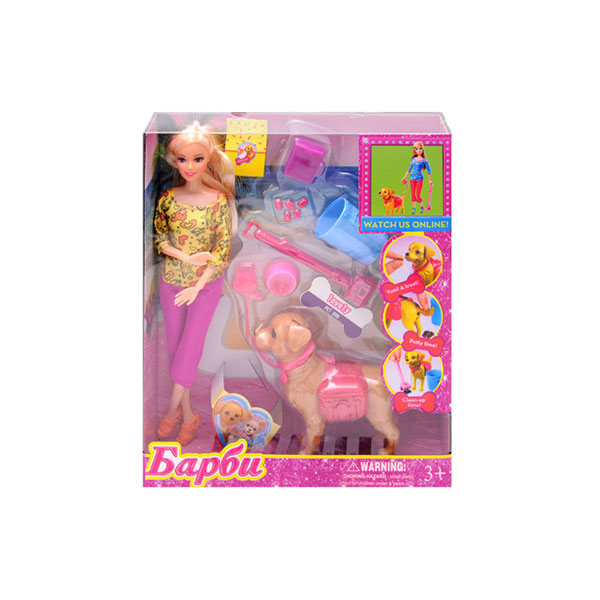 Лялька "Барбі" з собачкою в коробці 18019