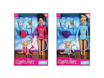 DEFA Лялька 30 см гімнастка з дитиною та аксесуарами 8353