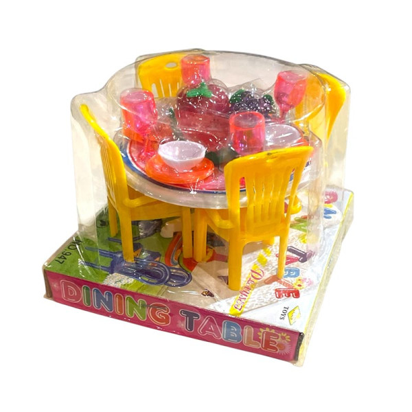 Меблі для ляльок Стіл і стільці рожеві 947_Yellow