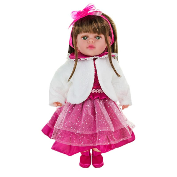 Лялька "Панночка" мяконабивна музикальна на батарейках PL-525-101_White-Red