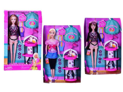 Лялька Барбі 2 з вихованцем будиночком сумочкою (2 види) 6176