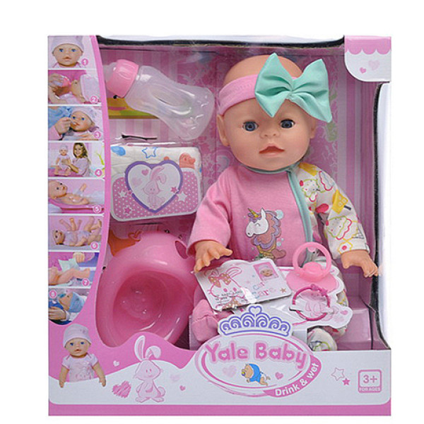 Пупс "Yale baby" інтерактивний з аксесуарами моргає YL171219A Пупс "Yale baby" інтерактивний з аксесуарами моргає YL171219A