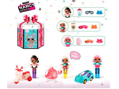 Ігровий набір 3 види в наборі лялька транспорт аксесуари в коробці NC2427