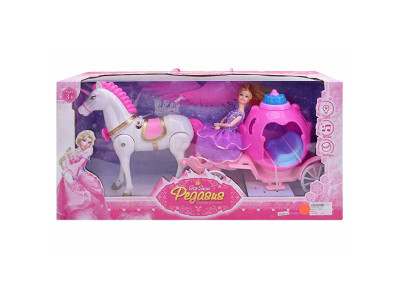 Карета з лялькою озвучена кінь ходить в коробці р.625*31*155см 686-770