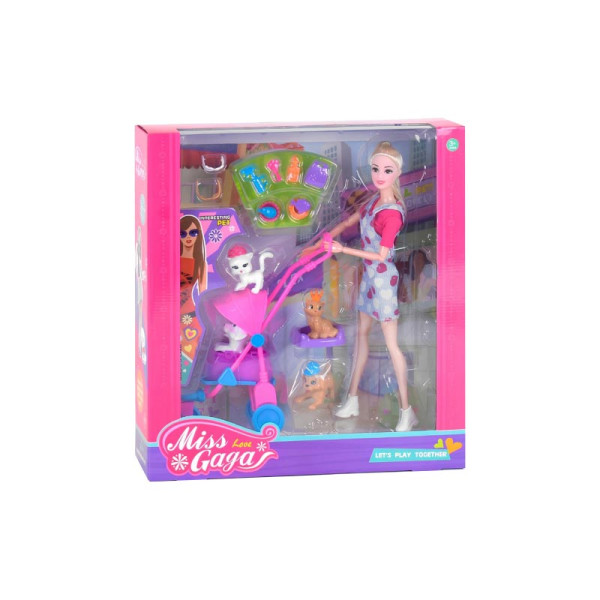 Лялька "Sasha" з візком і цуценятами 51806 Лялька "Sasha" з візком і цуценятами 51806