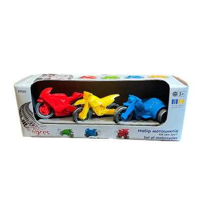 Набір мотоциклів Tigres "Kid cars Sport" 3 в1 39545_Red-Yellow-Blue