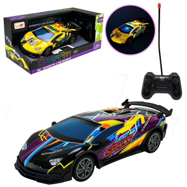 Машинка гоночна на радіокеруванні зі світлом на батарейках 998-3A_Violet Машинка гоночна на радіокеруванні зі світлом на батарейках 998-3A_Violet