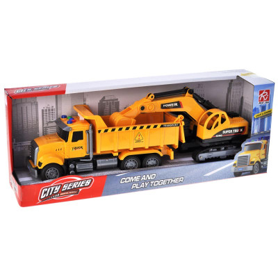 Машинка самоскид з екскаватором інерційна зі звуком і світлом RJ6674-6 Машинка самоскид з екскаватором інерційна зі звуком і світлом RJ6674-6