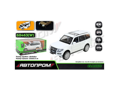 Машинка Автопром Mitsubishi Pajero 4WD металева зі світлом і звуком 68463W