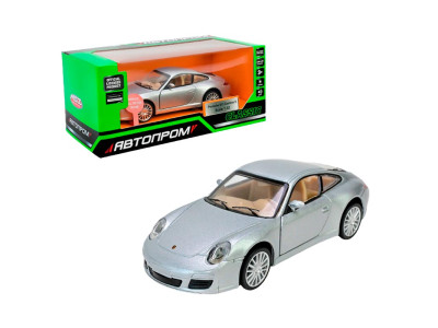 Машинка Автопром Porsche 911 Carrera S 1:32 металева зі світлом і звуком 68374_Silver